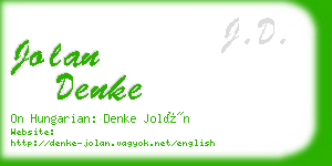 jolan denke business card